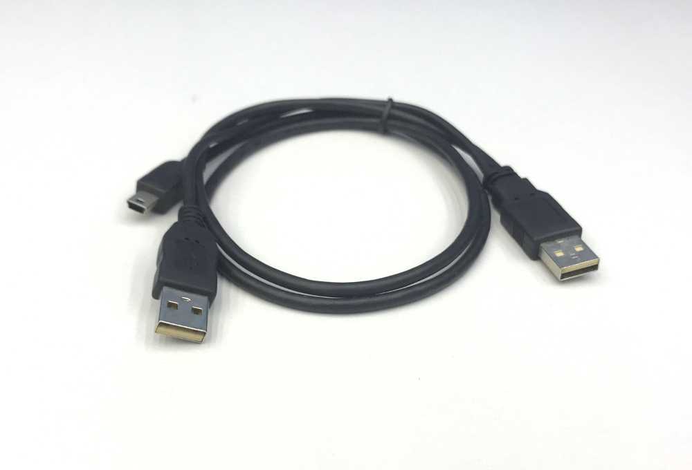 USB 2.0 AM to USB AM + USB Mini 5 Pin M Cable 
